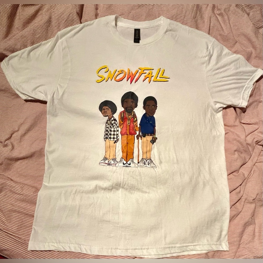 SNOWFALL FX TV Series White Crew T-Shirt Size Extra-Large